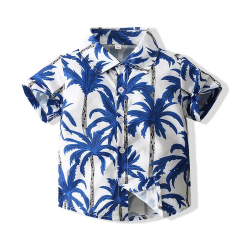 Boy's Coconut Fashion Beach Wind Short Sleeve Set